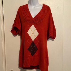 Cato Argyle Print Cowl Neck Sweater